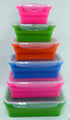 Collapsible Silicone Rectangle Tubs - Set of 6