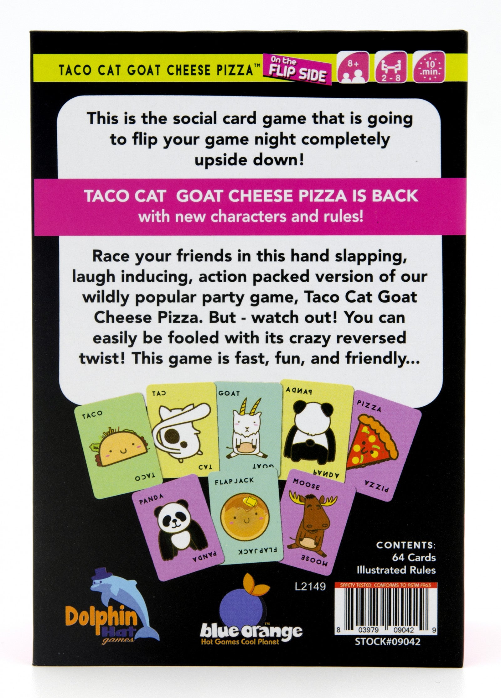 Taco Cat Goat Cheese Pizza On The Flip Side Card Game