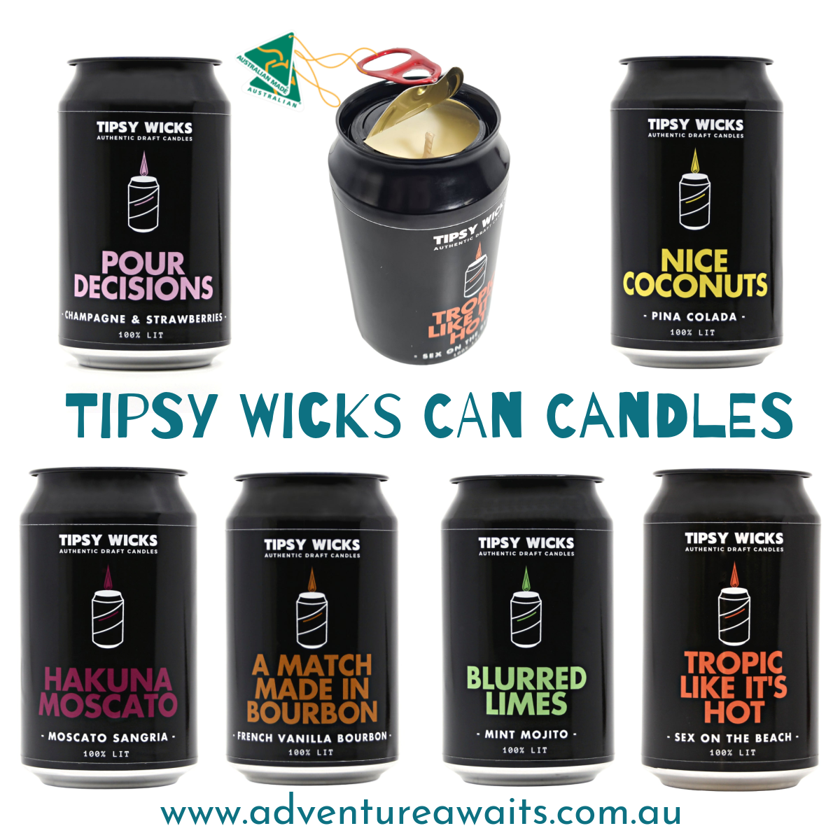 Alcoholder Tipsy Wicks Alcohol Scented Candles